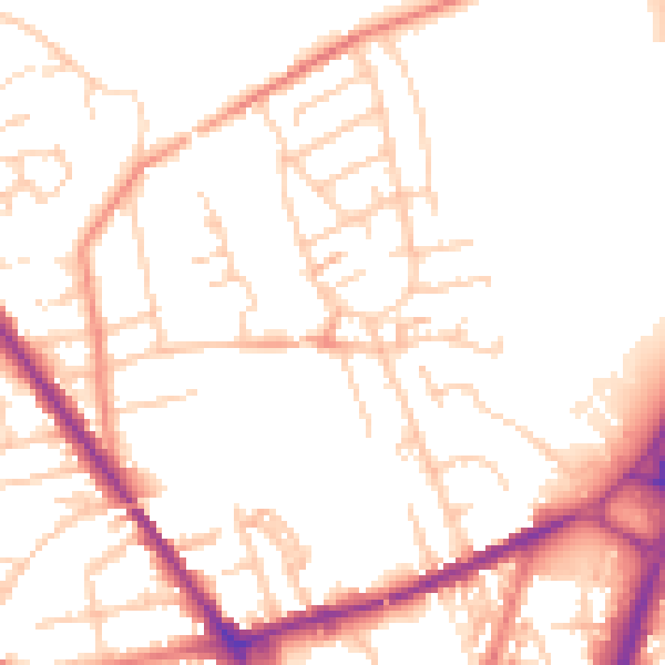 Daytime road noise heatmap for S71 1JL
