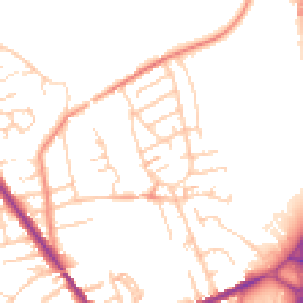 Daytime road noise heatmap for S71 1JT