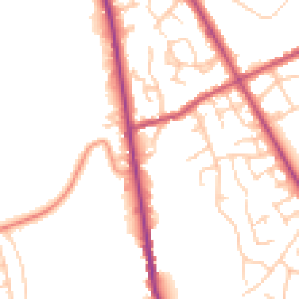 Daytime road noise heatmap for S71 1NA
