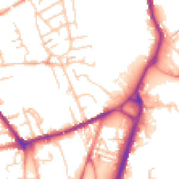 Daytime road noise heatmap for S71 1PB