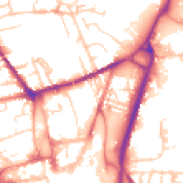 Daytime road noise heatmap for S71 1PL