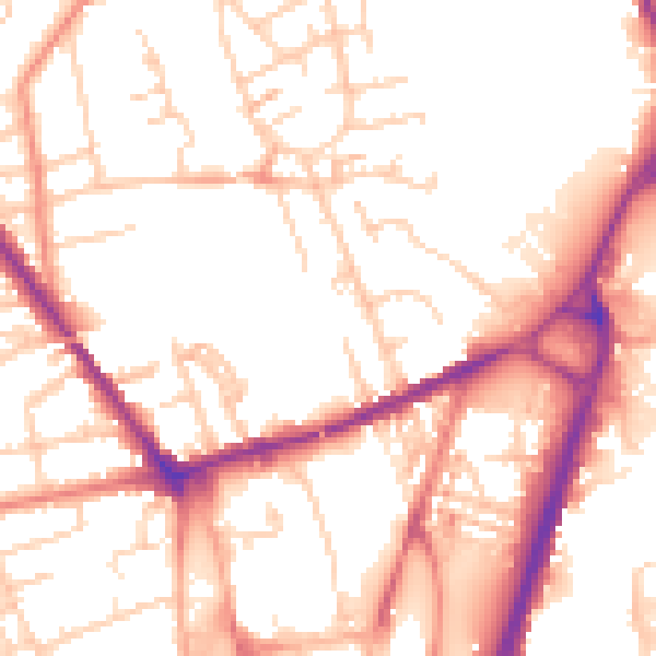 Daytime road noise heatmap for S71 1PP