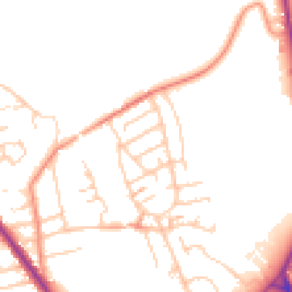 Daytime road noise heatmap for S71 1QS