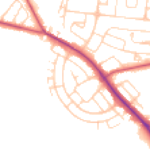 Daytime road noise heatmap for S71 1RZ