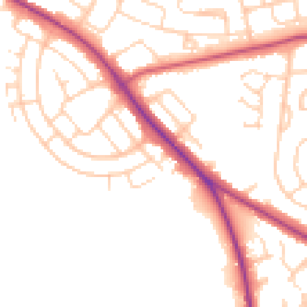 Daytime road noise heatmap for S71 1SZ