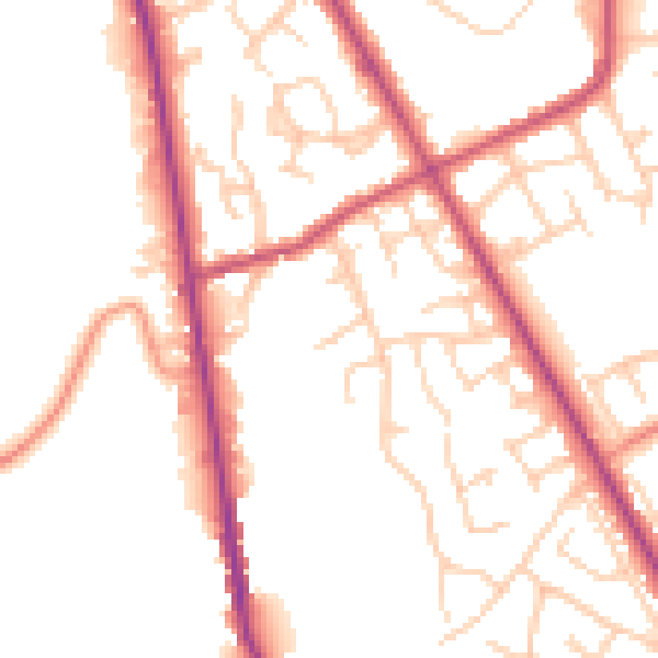 Daytime road noise heatmap for S71 1UQ