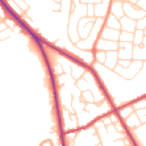 Daytime road noise heatmap for S71 1UU