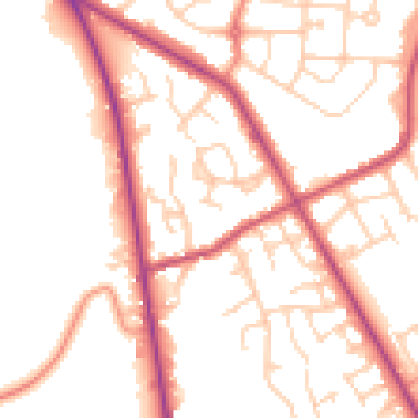 Daytime road noise heatmap for S71 1UW
