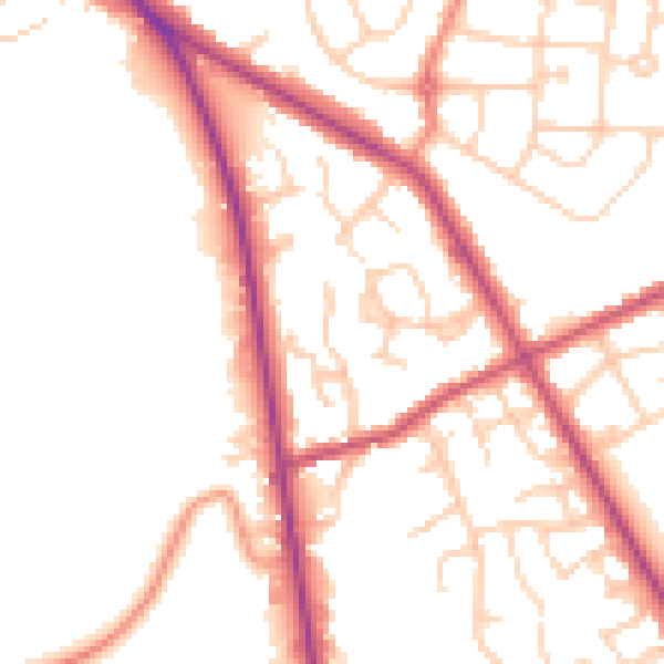 Daytime road noise heatmap for S71 1WA