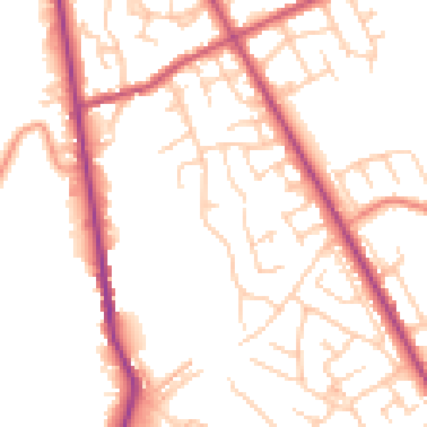 Daytime road noise heatmap for S71 1XL
