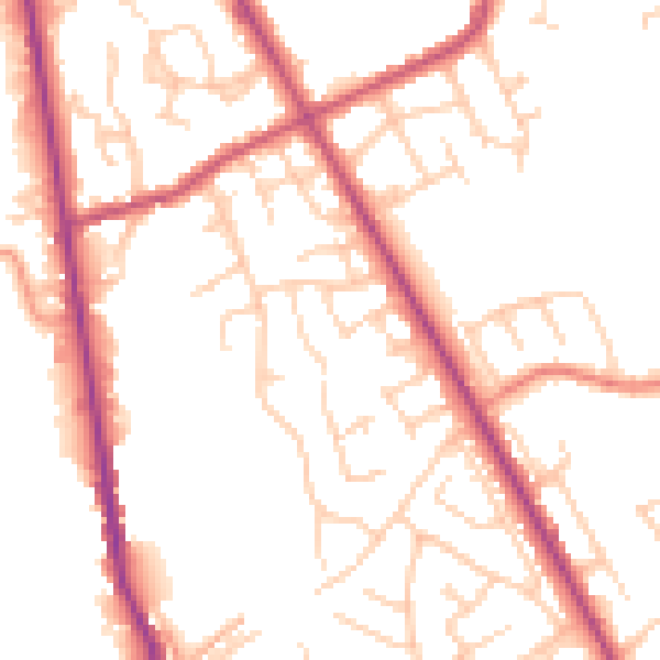 Daytime road noise heatmap for S71 1XR