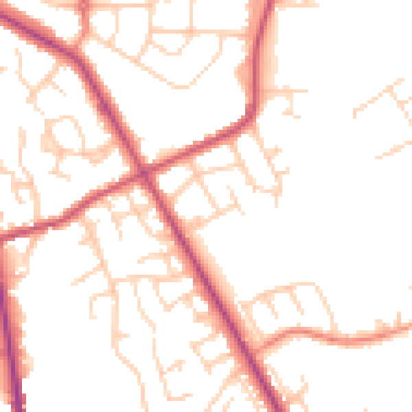 Daytime road noise heatmap for S71 2AR