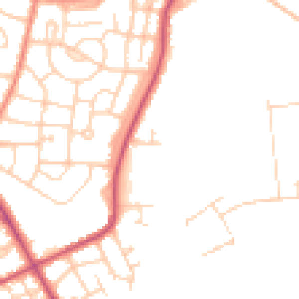 Daytime road noise heatmap for S71 2BW