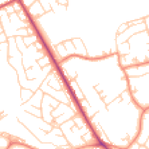 Daytime road noise heatmap for S71 2DE