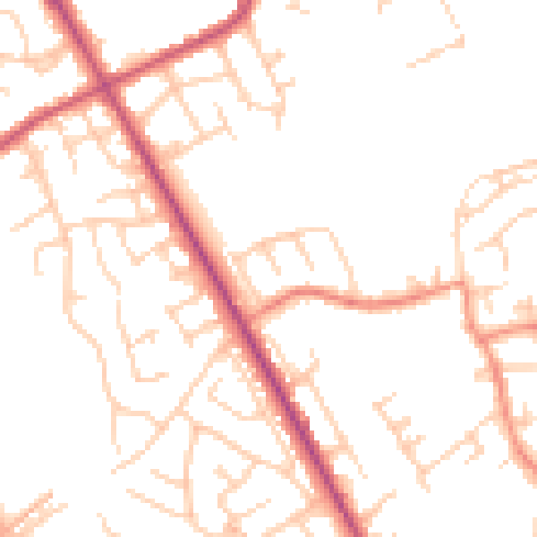 Daytime road noise heatmap for S71 2DW