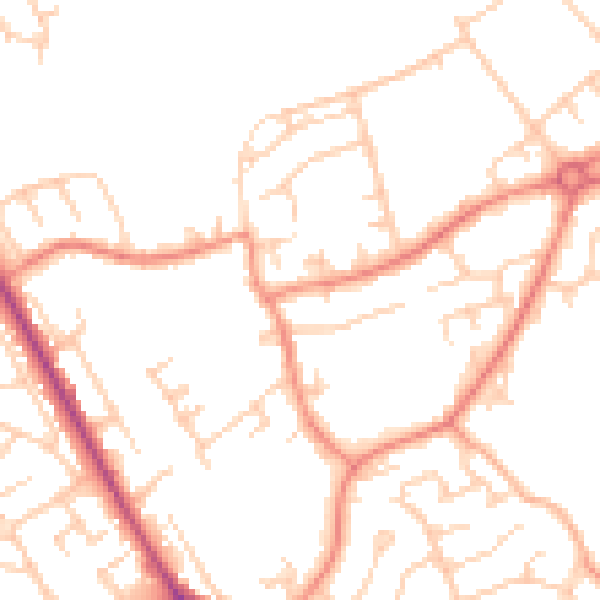 Daytime road noise heatmap for S71 2EL