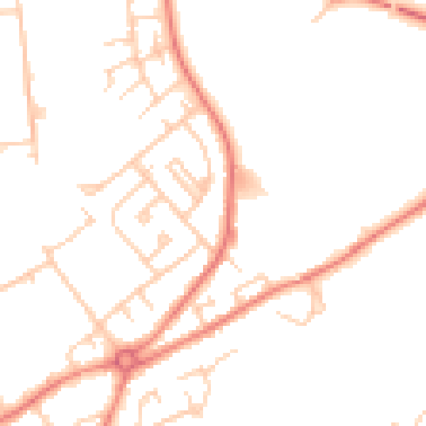 Daytime road noise heatmap for S71 2FQ