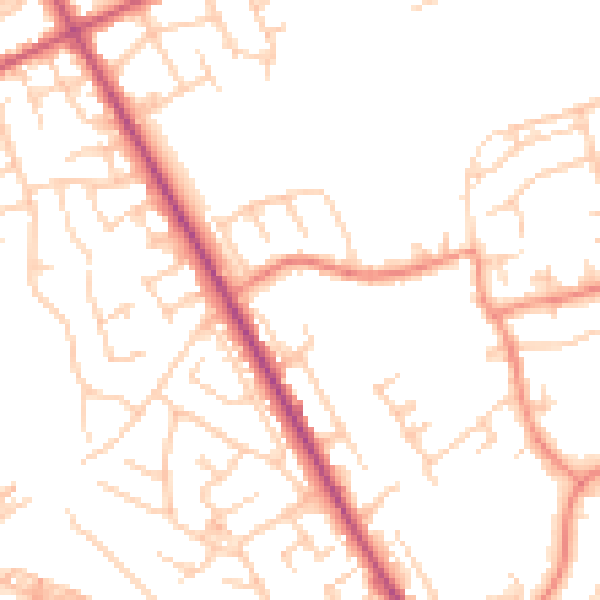 Daytime road noise heatmap for S71 2GA