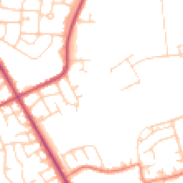 Daytime road noise heatmap for S71 2GG