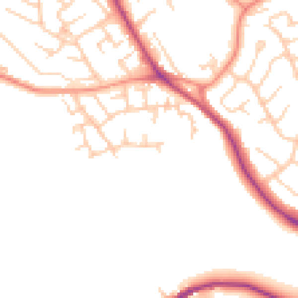 Daytime road noise heatmap for S71 2NR