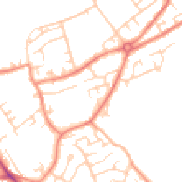 Daytime road noise heatmap for S71 2PE