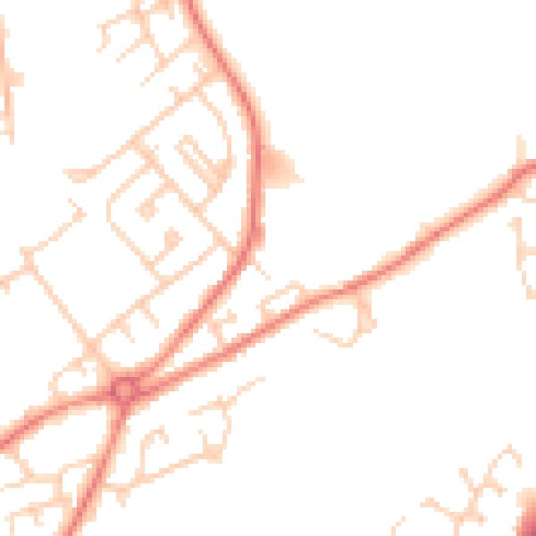 Daytime road noise heatmap for S71 2PZ