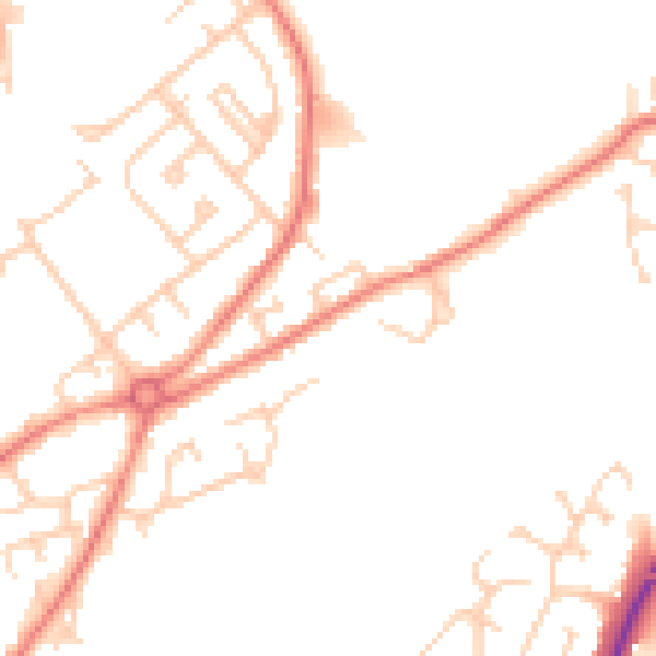 Daytime road noise heatmap for S71 2QF