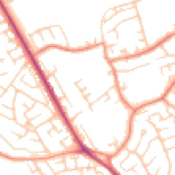 Daytime road noise heatmap for S71 2SW