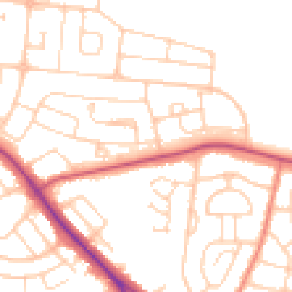 Daytime road noise heatmap for S71 3AS