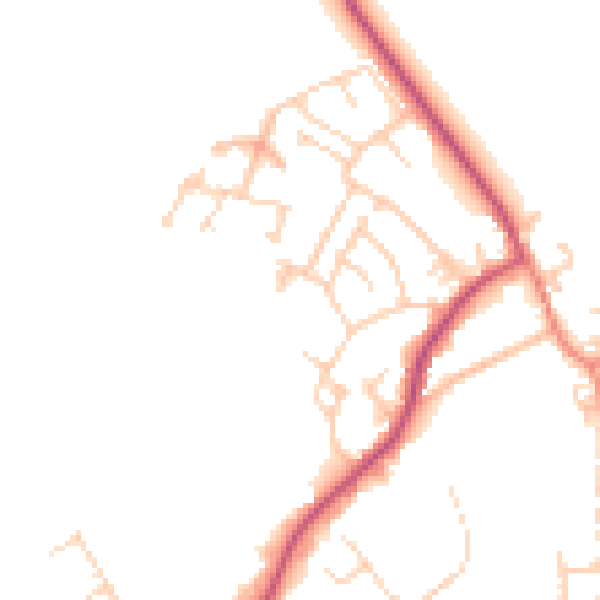Daytime road noise heatmap for S71 3BL