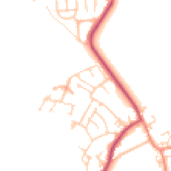 Daytime road noise heatmap for S71 3EN