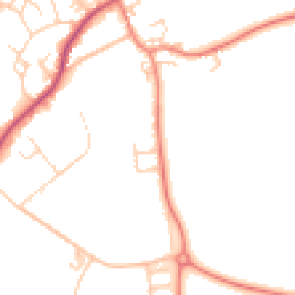 Daytime road noise heatmap for S71 3HA