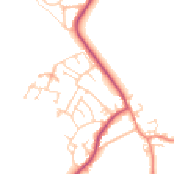 Daytime road noise heatmap for S71 3JQ