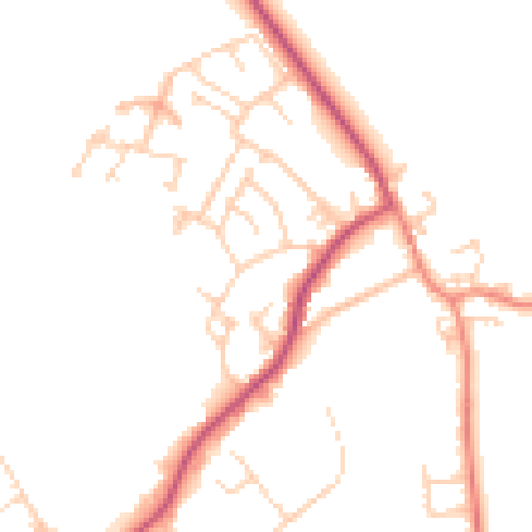 Daytime road noise heatmap for S71 3LB