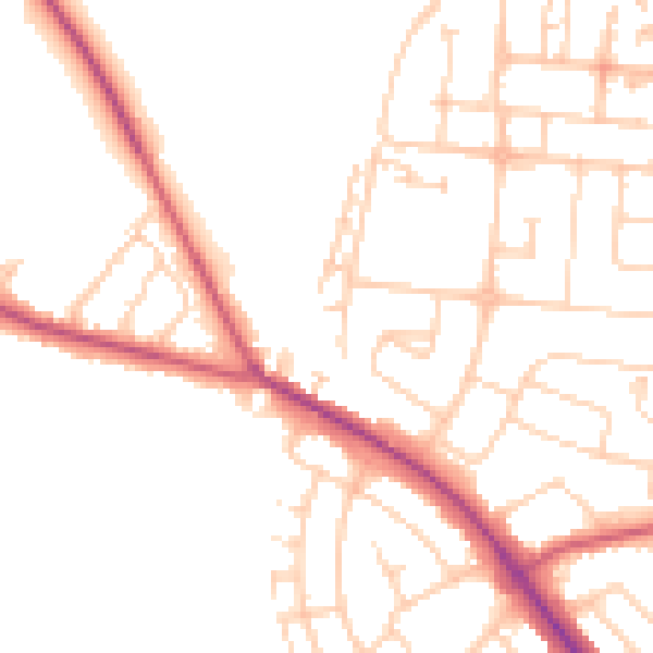 Daytime road noise heatmap for S71 3NG