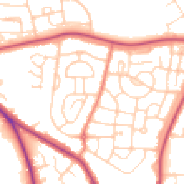 Daytime road noise heatmap for S71 3QB