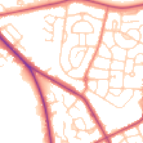 Daytime road noise heatmap for S71 3QE