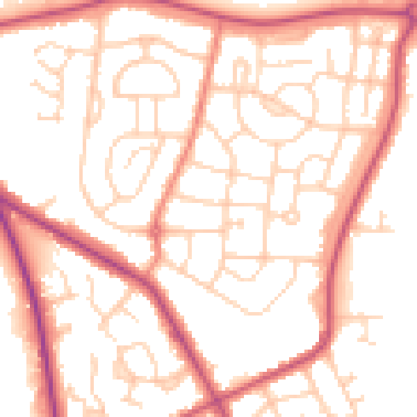 Daytime road noise heatmap for S71 3SJ
