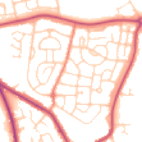 Daytime road noise heatmap for S71 3SN