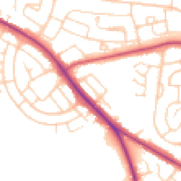 Daytime road noise heatmap for S71 3TT