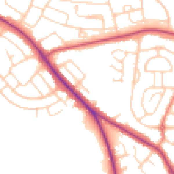 Daytime road noise heatmap for S71 3TU
