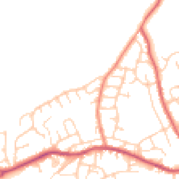 Daytime road noise heatmap for S71 4HS