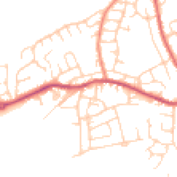 Daytime road noise heatmap for S71 4PP