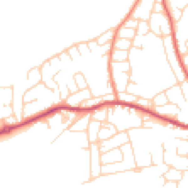 Daytime road noise heatmap for S71 4SB