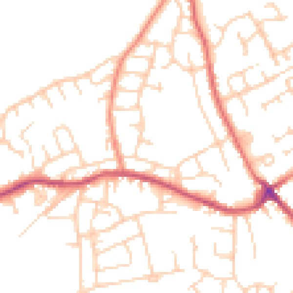 Daytime road noise heatmap for S71 4SJ