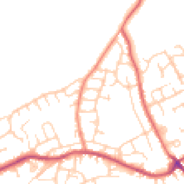 Daytime road noise heatmap for S71 4SN