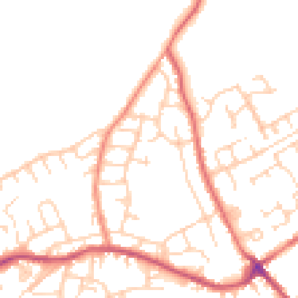 Daytime road noise heatmap for S71 4SZ
