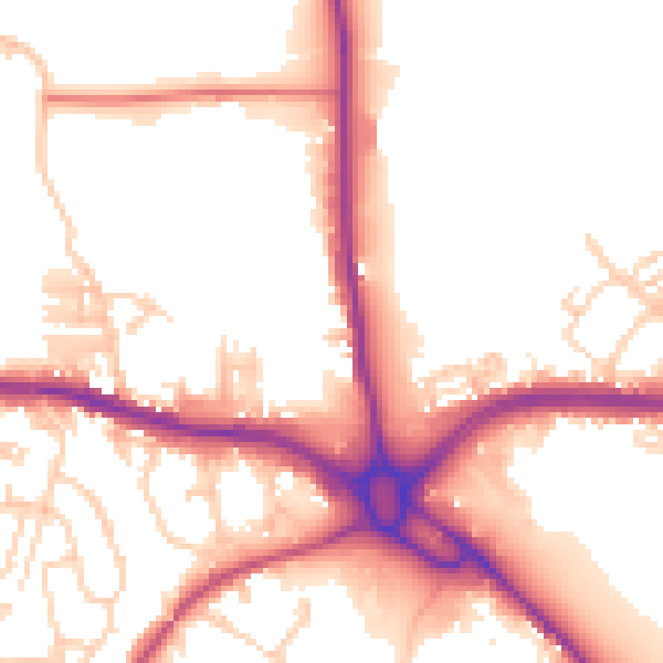 Daytime road noise heatmap for S71 5AB