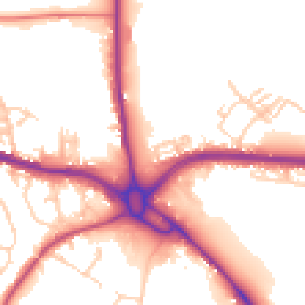 Daytime road noise heatmap for S71 5AH