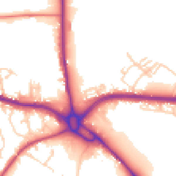 Daytime road noise heatmap for S71 5AJ